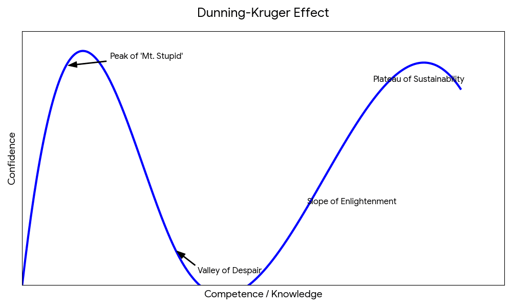הר הבורות - ככל שיש פחות ידע ומיומנות כך הביטחון העצמי עולה